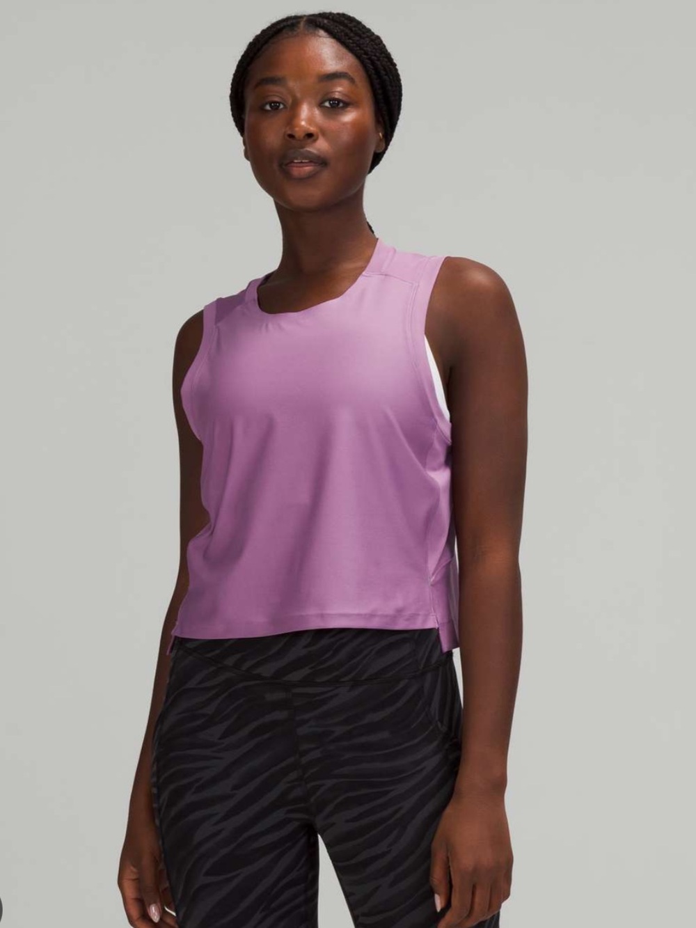 lululemon athletica Wisteria Purple Mesh-Back Cropped Tank